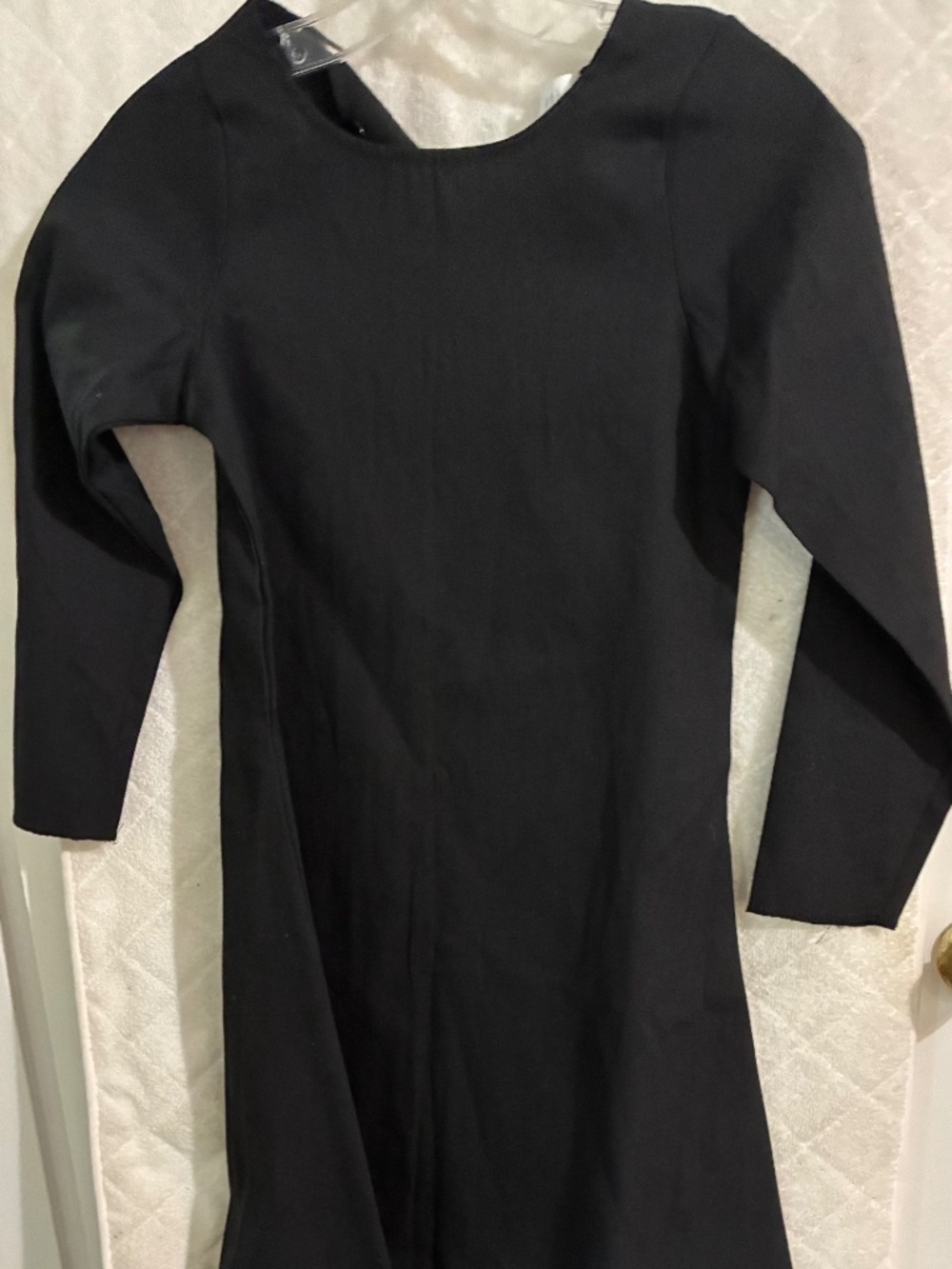 Halloween Costume Girl's Black Witch's dress poly blend 39 inches long Size M NW
